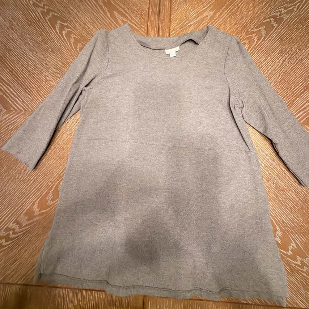 LOFT Women's Long Sleeve Heather Gray Tunic Top